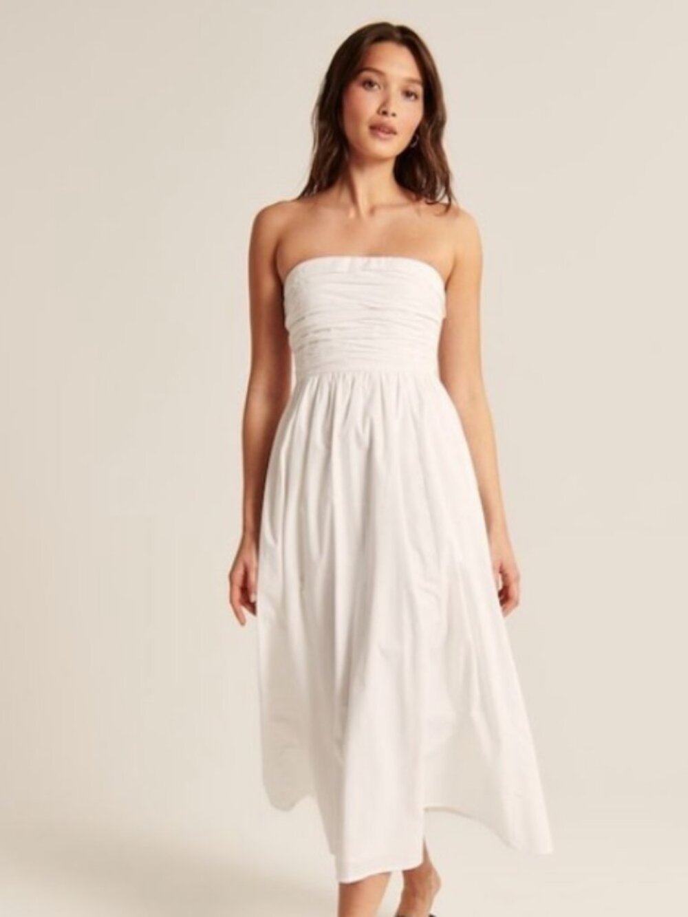 White Abercrombie Maxi Dress Poplin Sz Medium